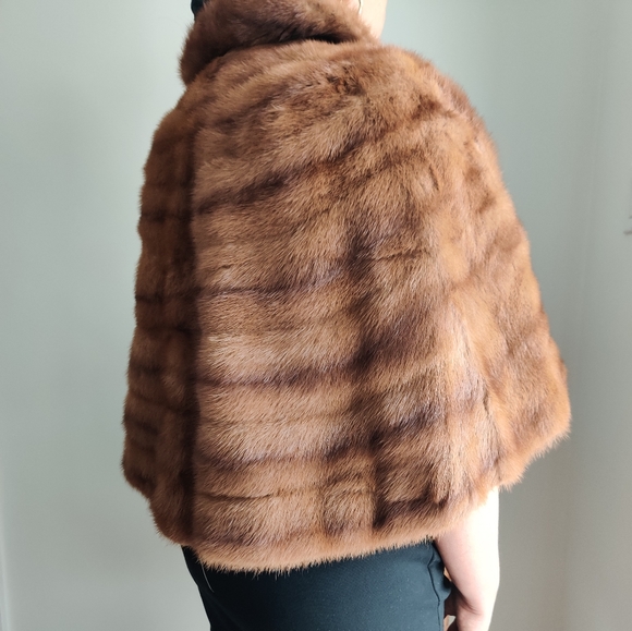 Vintage Hazelnut Mink Fur Stole Cape - Picture 7 of 16